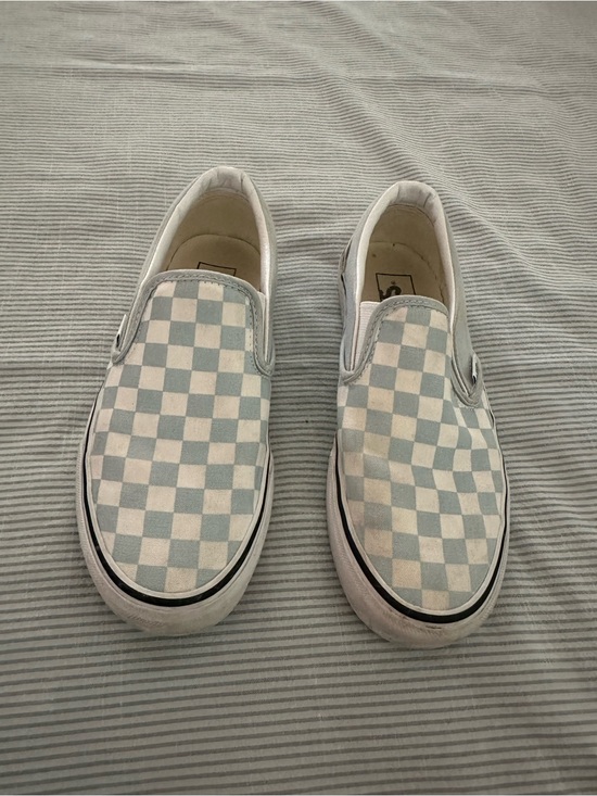 Vans Shoes - Vans Checkerboard Slip-On Sneakers in Light Blue & White